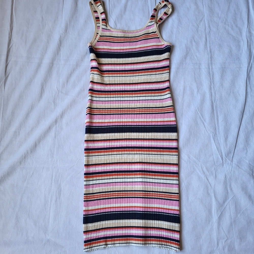 Y2K Striped Tank Top Dress Body Con - Picture 5 of 9